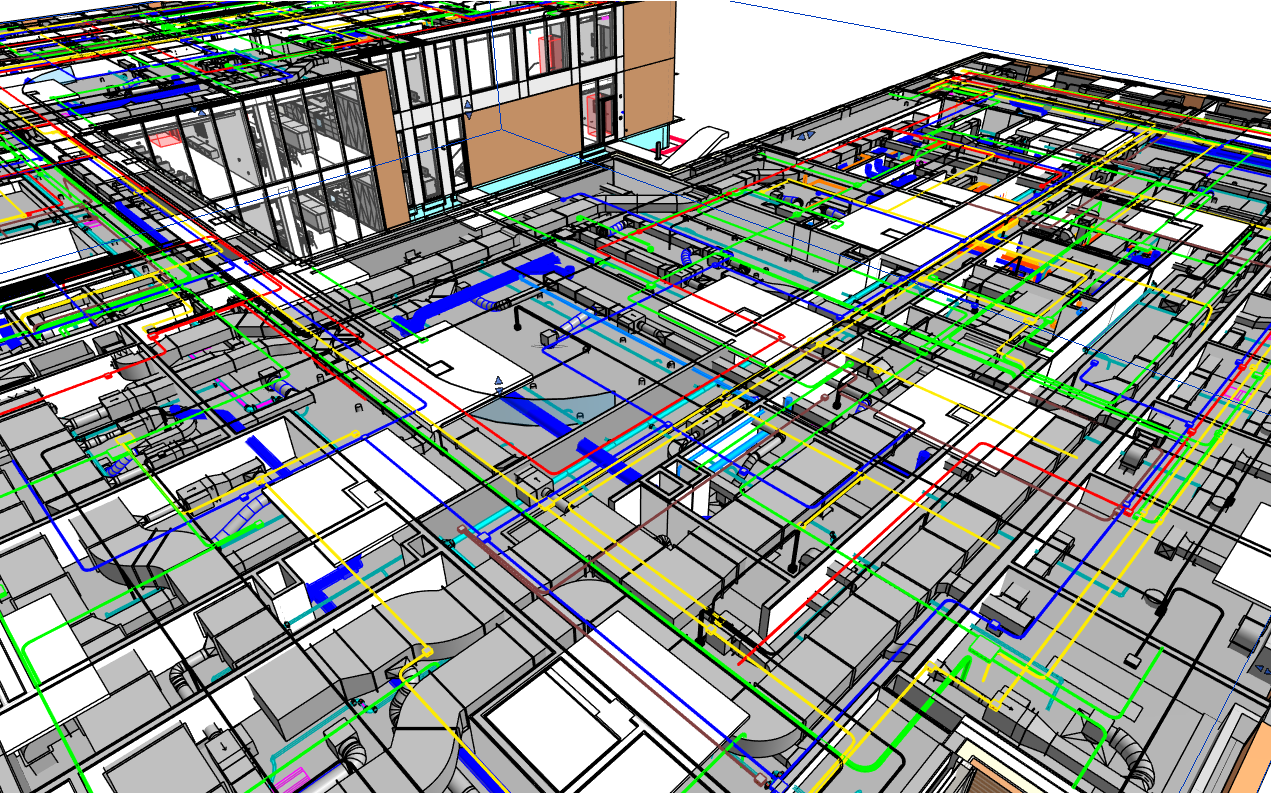 Vue 3D Revit d’un projet électrique
